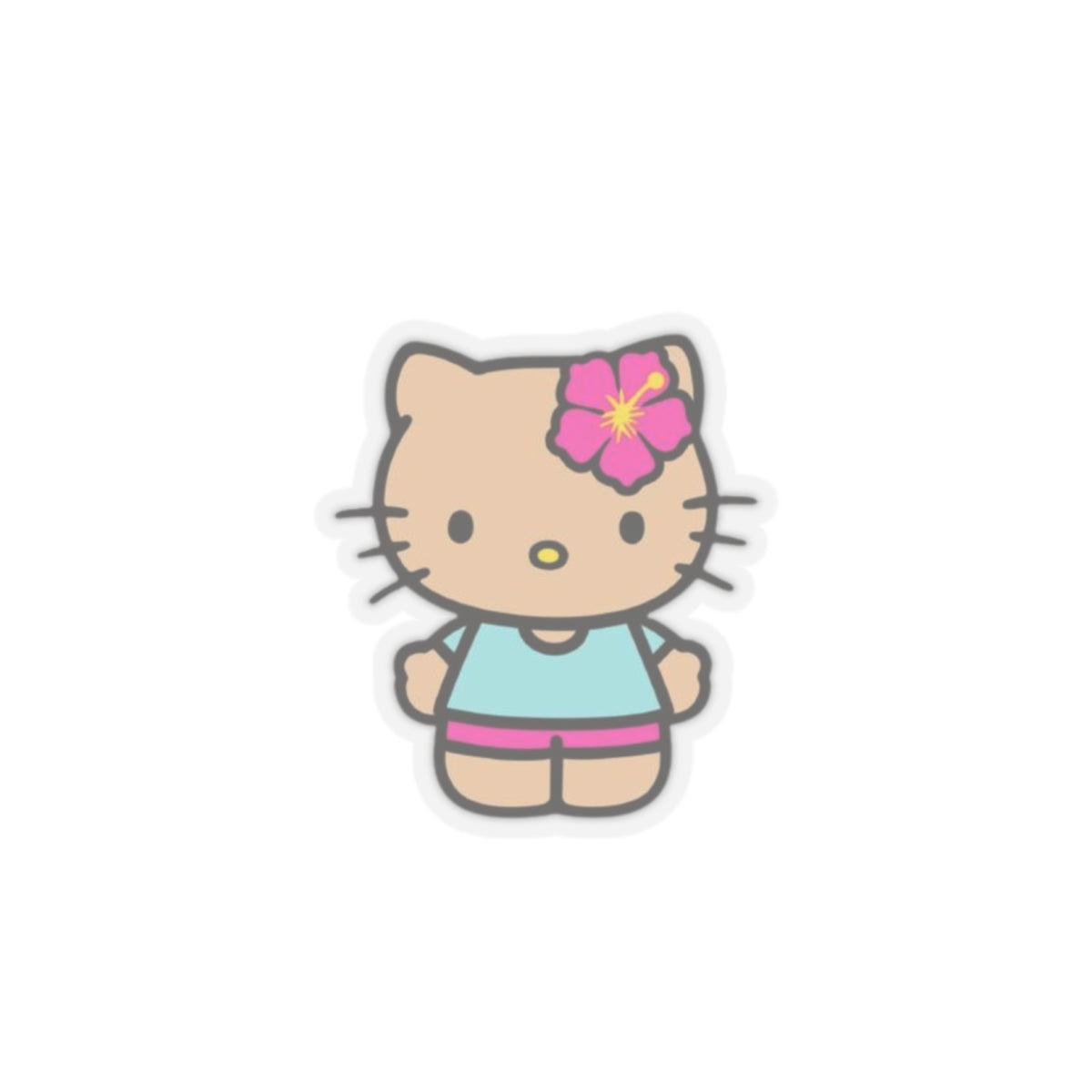 Hibiscus Kitty Sticker