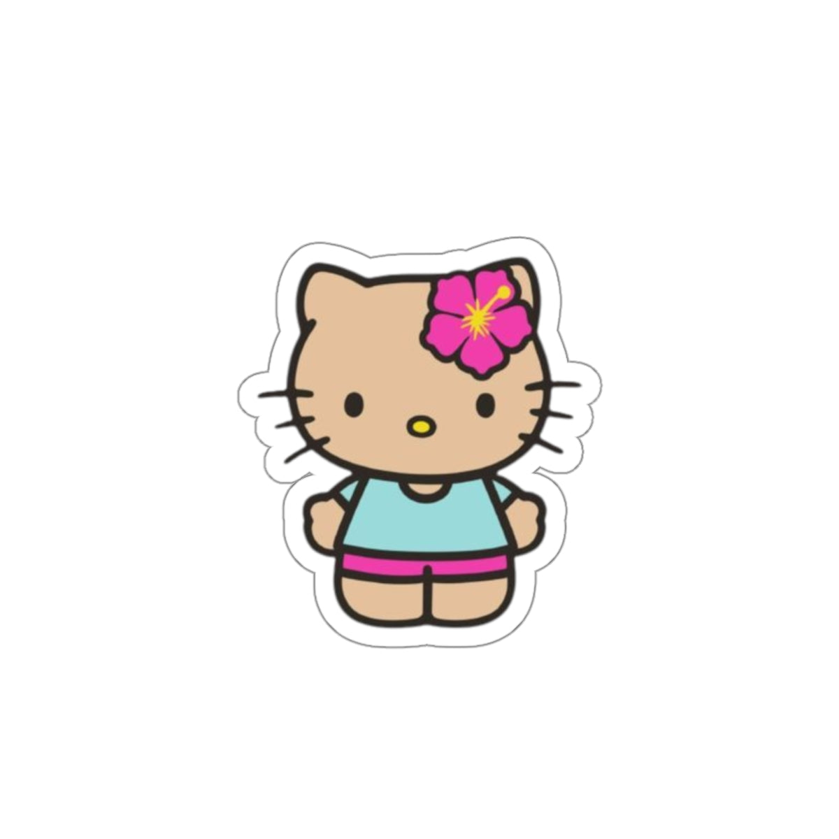 Hibiscus Kitty Sticker